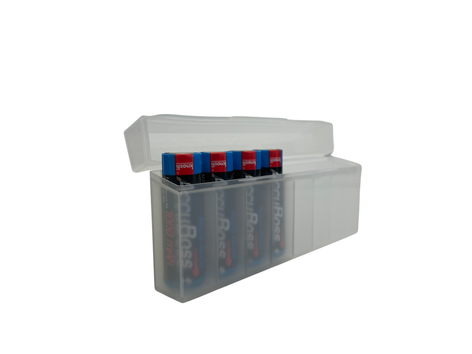 Accu-Box, storage for 8 rechargeable batteries (AA+AAA)